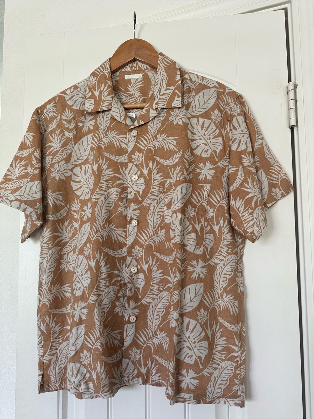 NWT🌺-Men's Linen Short-Sleeve Hawaiian Aloha button up Shirt